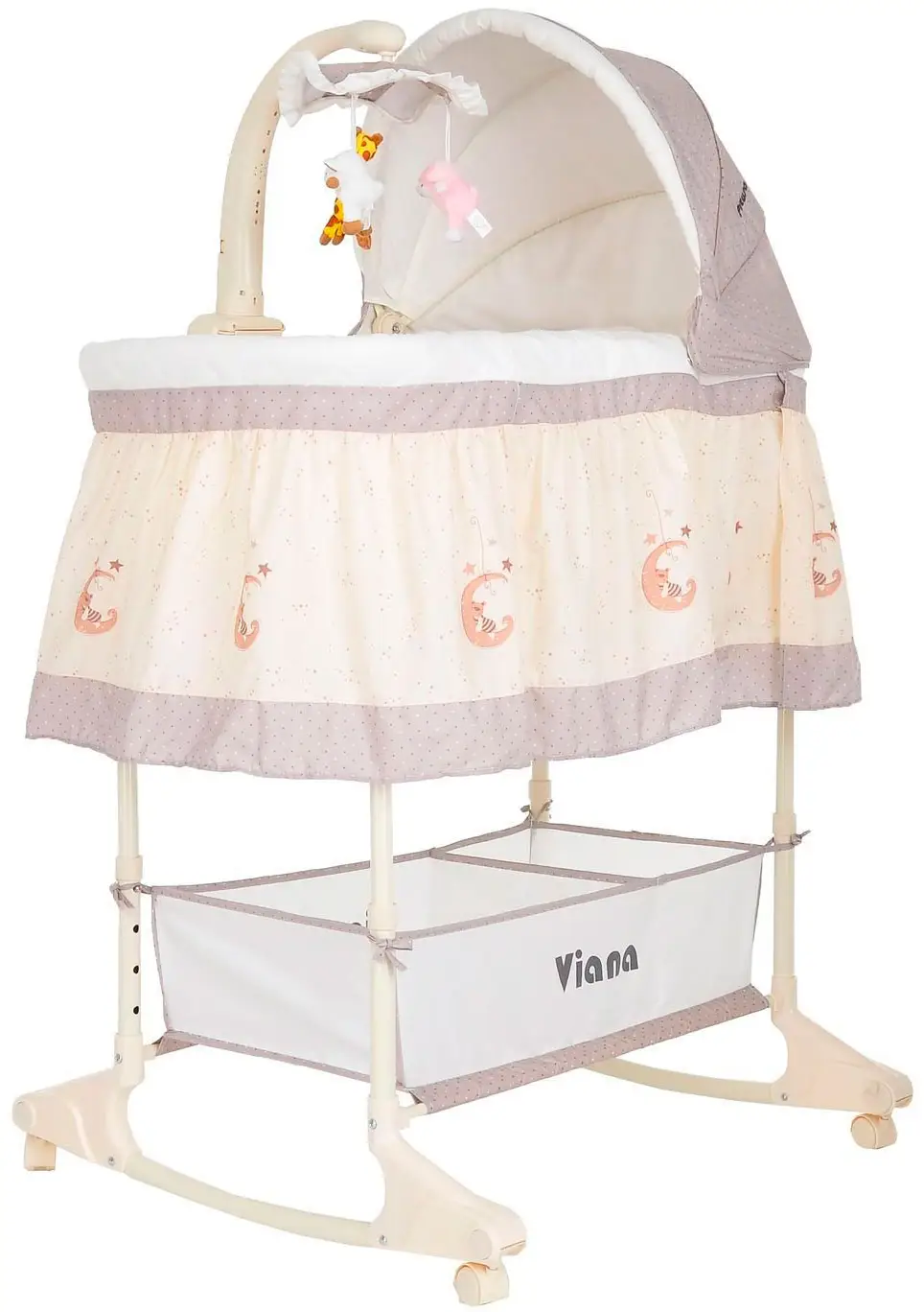 Колыбель Pituso Viana 3 в 1 на колёсах Vanilla