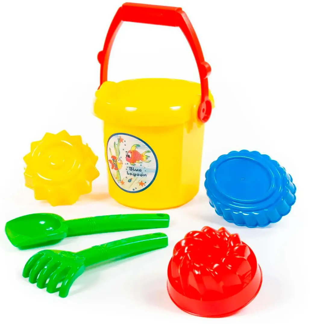 Набор №392 Полесье ведро №9, лопатка №31, грабельки №31, формочки Пирожные 3 штуки