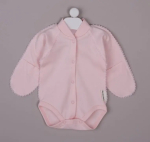 Фотография товара Боди длинный рукав с нецарапками Наследник Выжанова органик интерлок однотонный вышивка розовый 62