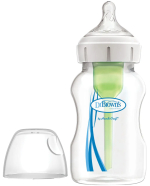 Фотография товара Dr. Brown's Бутылочка полипропиленовая с широким горлом Options+ (WB11600), 330 мл, с 3 месяцев, прозрачный