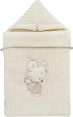 Фотография товара Конверт-Кокон с прорезями для автокресла на 2-х молниях Little Star крем