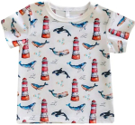 Фотография товара Детская трикотажная футболка, синяя, размер 62