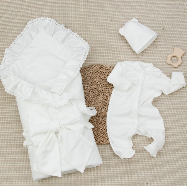 Фотография товара Комплект на выписку 4 предмета "Новый Прованс", сахар, лето (р. 16 (рост 50-56 см))