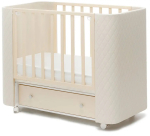 Фотография товара Кроватка детская Островок уюта Премиум маятник продольный, экокожа белый