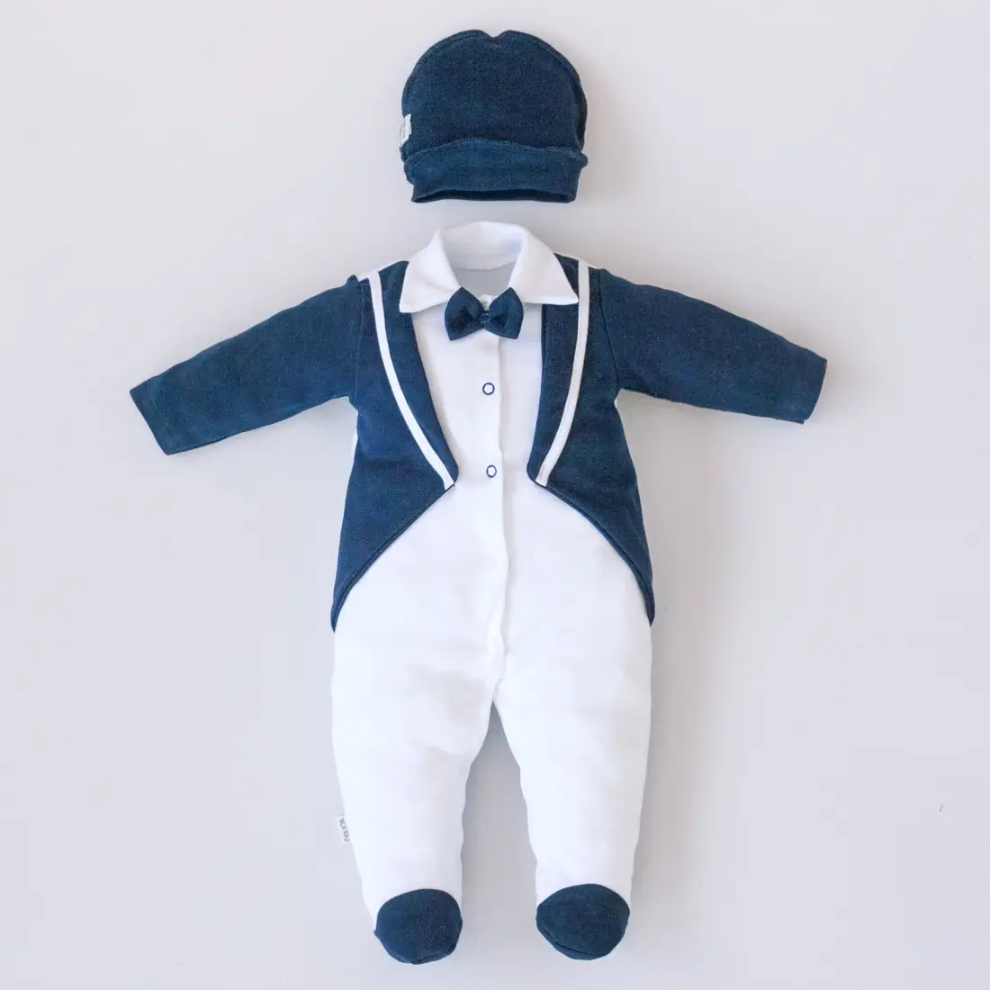 Комбинезон слип KiDi Гарвард с шапочкой, темно-синий 50-56 см