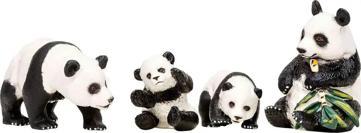 Набор фигурок животных Masai Mara серии Мир диких животных Семья панд, 4 предмета