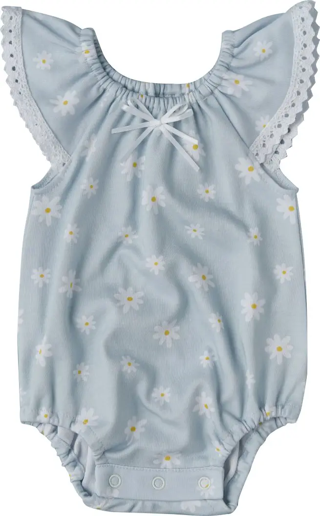 Боди с крылышками Ромашки на голубом, р. 74