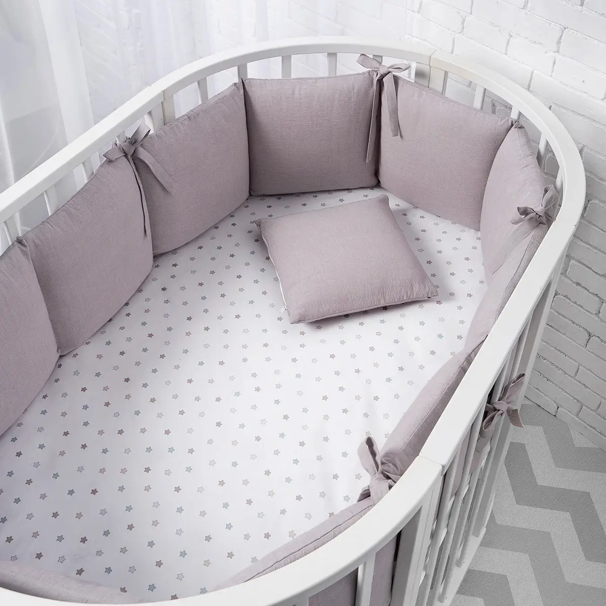 Защита для детской кроватки Perina Soft Cotton Серый