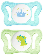 Фотография товара Пустышка силиконовая ортодонтическая Chicco Physio Micro для принца 2 штуки