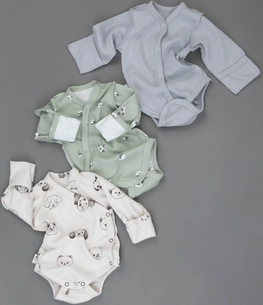 Боди с длинным рукавом KiDi Kids, Мягкий Хлопок, 3шт, р. 16, рост 50-56 см