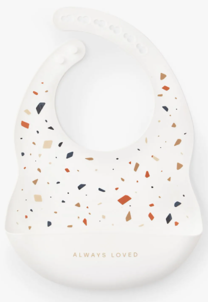 Фотография товара 16017, Нагрудный фартук силиконовый (white terrazzo)