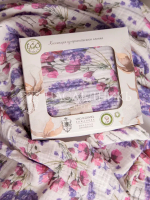 Фотография товара Пелёнка муслин органик Наследник Выжанова букет лаванды 115х115 см