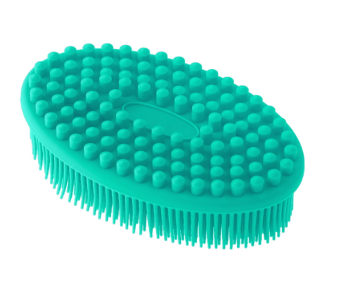 Губка силиконовая для купания овал, мятная