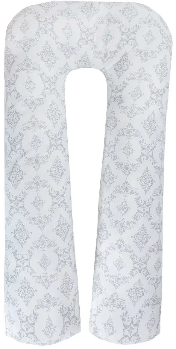 Наволочка к подушке для беременных AmaroBaby U-образная Дамаск серый