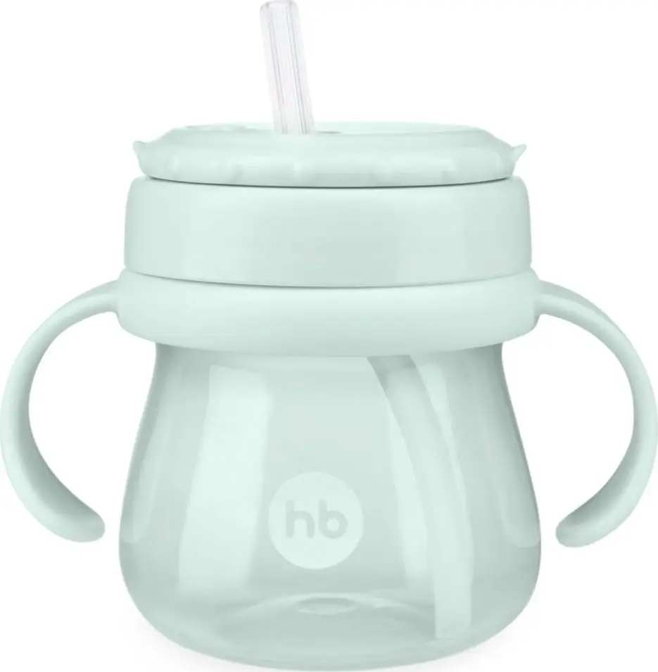 Поильник Happy Baby с трубочкой и ручками, 250мл, blue
