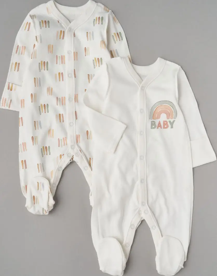 Комбинезон Little Star на кнопках 2 шт "Радуги", крем, р.68