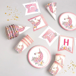 Фотография товара Набор бумажной посуды Страна Карнавалия Единорог с цветами