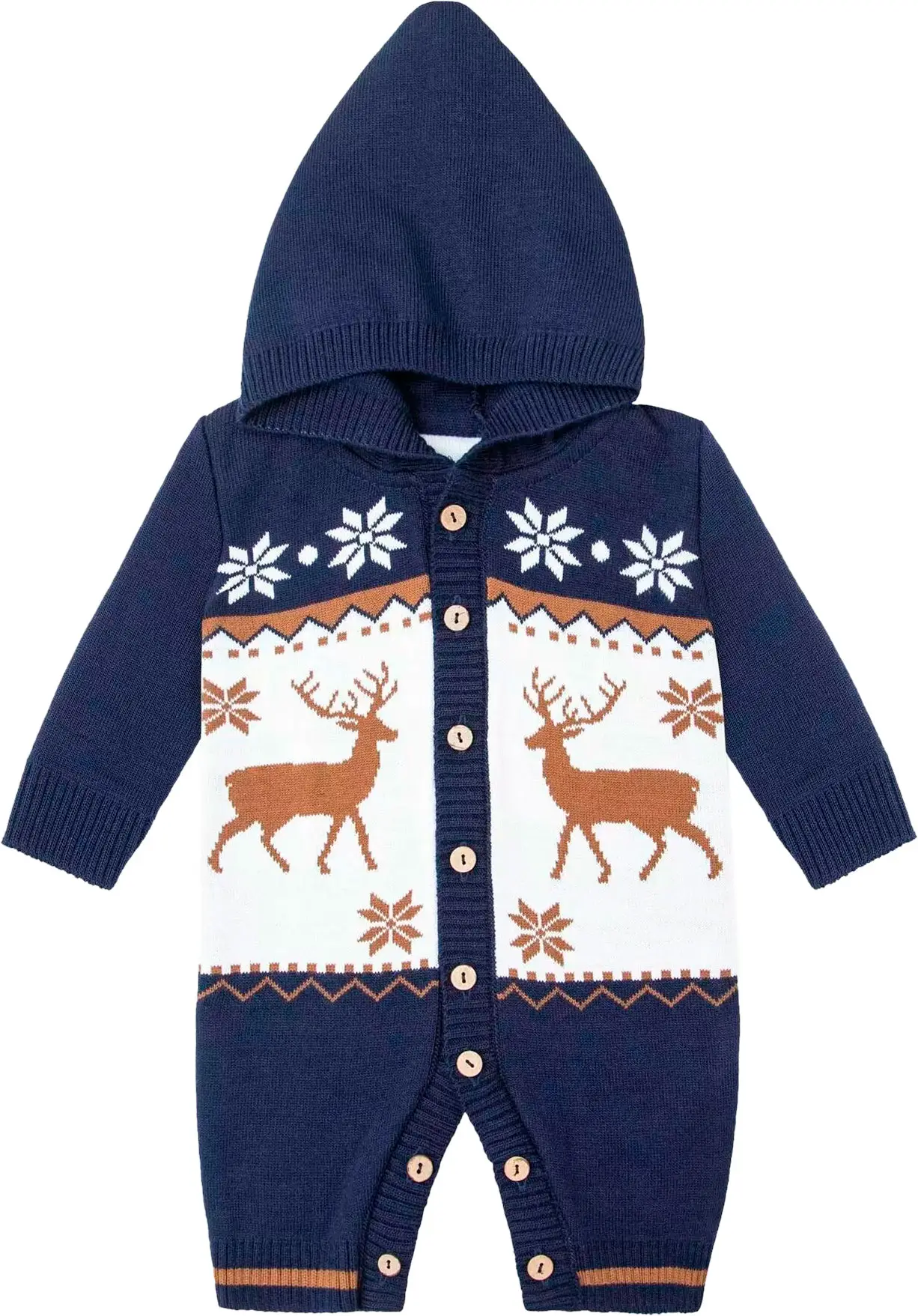 Комбинезон детский Amarobaby Pure Love Christmas, синий, вязаный 62