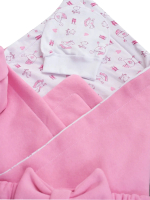 Фотография товара Комплект на выписку Luxury Baby футер с трикотажем 6 предметов, бежевый, р. 56-62, розовый