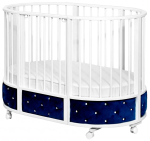 Фотография товара Кроватка детская Островок уюта EVA VIP маятник, велюр синий-белый