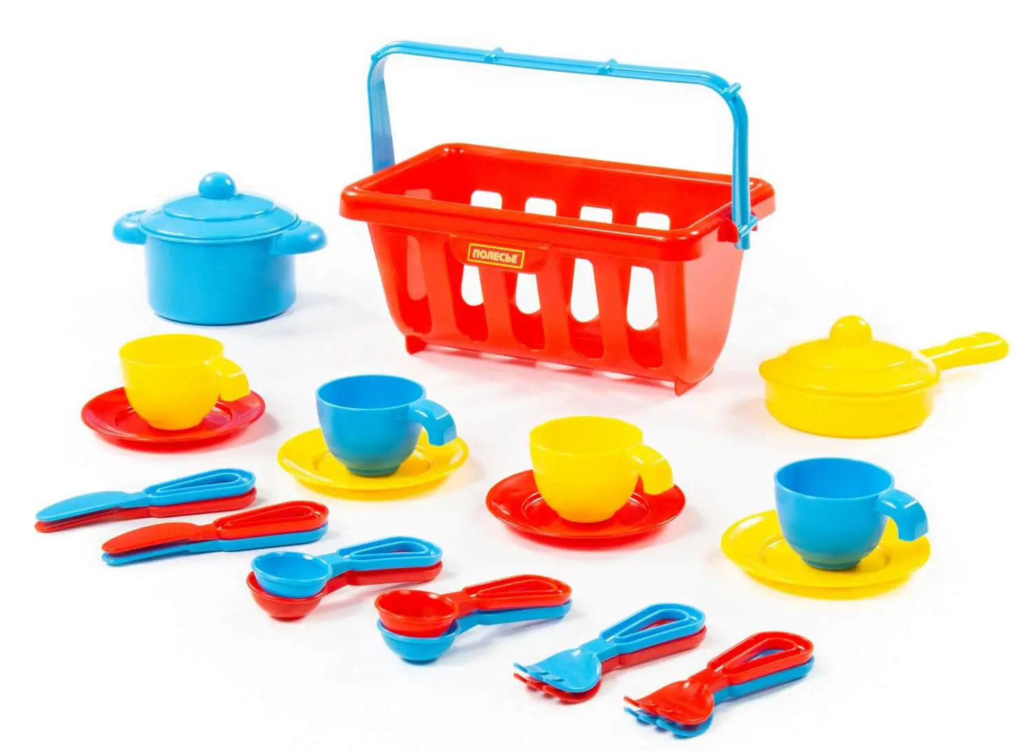 Набор детской посуды Top chef с корзинкой №2 на 4 персоны