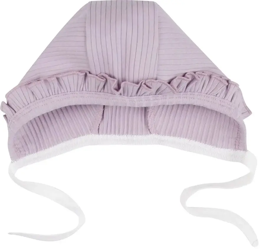 Чепчик с рюшей, фиалка, 36-38