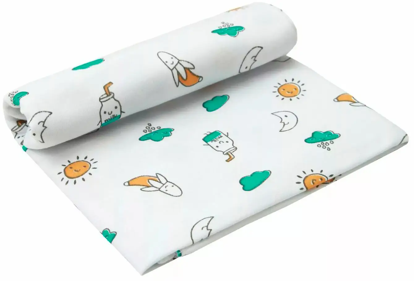 Пеленка трикотажная Amarobaby Soft Hugs Банановый коктейль, белый 120х90 см