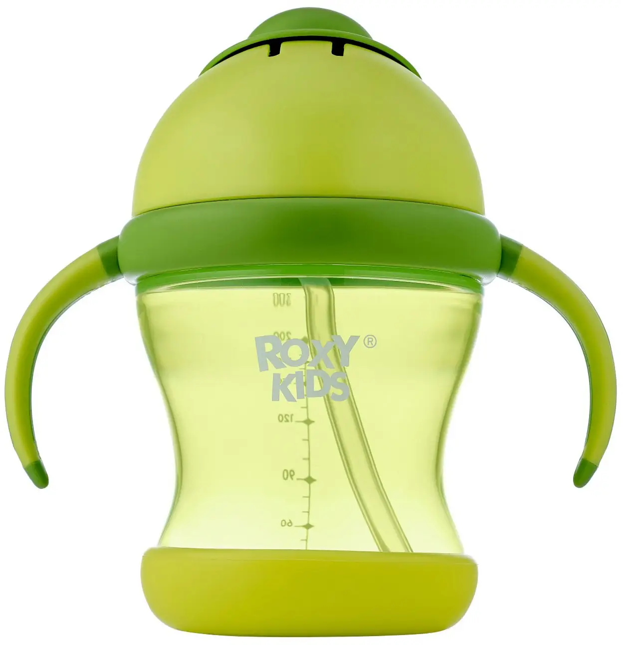 Поильник-непроливайка Roxy-Kids с трубочкой, цвет лайм