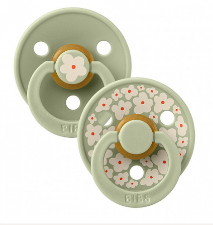 Фотография товара Набор пустышек латексных BIBS Studio Colour, 2 шт. - Jasmine - Sage Mix, 0+ мес.