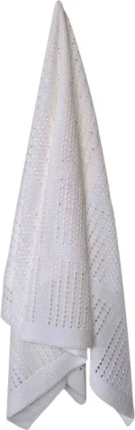 Фотография товара Плед вязаный Little Star Ажур-квадратики 100х100 см белый