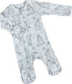 Комбинезон-слип RinaAmari на молнии с закрытой ножкой Зайчики 74