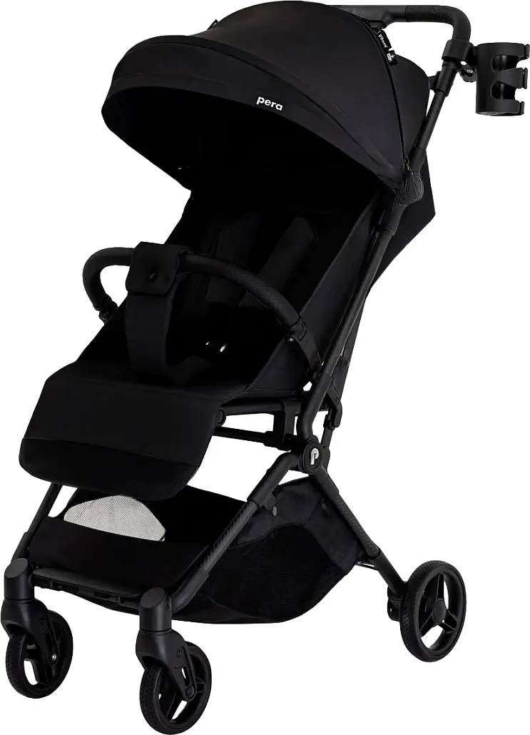 Коляска детская Pituso Pera прогулочная Black New, рама carbon, PU