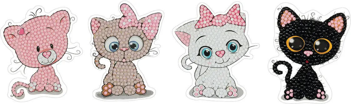 Кристальная мозаика Фрея наклейки Котята, 7.5x9 см