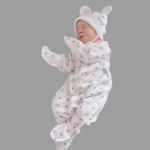 Комплект Fleole Поль комбинезон, шапочка, бежевый, звезды 56 см