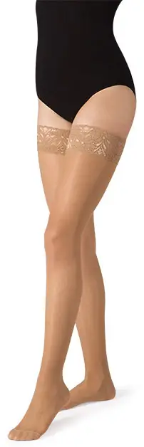 Чулки компрессионные прозрачные с ажурным верхом, PRO, I класс компрессии, р.3, Natural