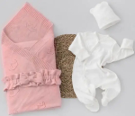 Фотография товара Комплект на выписку 4 предмета KiDi kids Бристоль, лето, розовый р. 16, рост 50-56 см