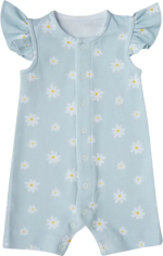 Фотография товара Песочник для девочки Little Star Ромашки интерлок, голубой 62