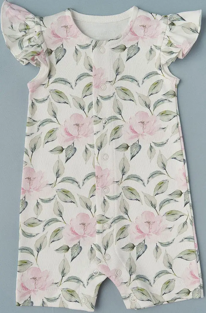 Песочник для девочки Little Star Пионы интерлок, крем (62)