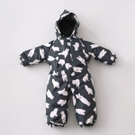 Фотография товара Комбинезон KiDi kids Белый мишка зимний, мембрана, черный 24, 74-80 см