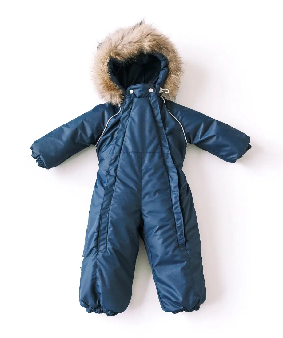 Комбинезон KiDi Скандинавия открытый, зимний, мембрана, темно-синий 24 ,74-80 см