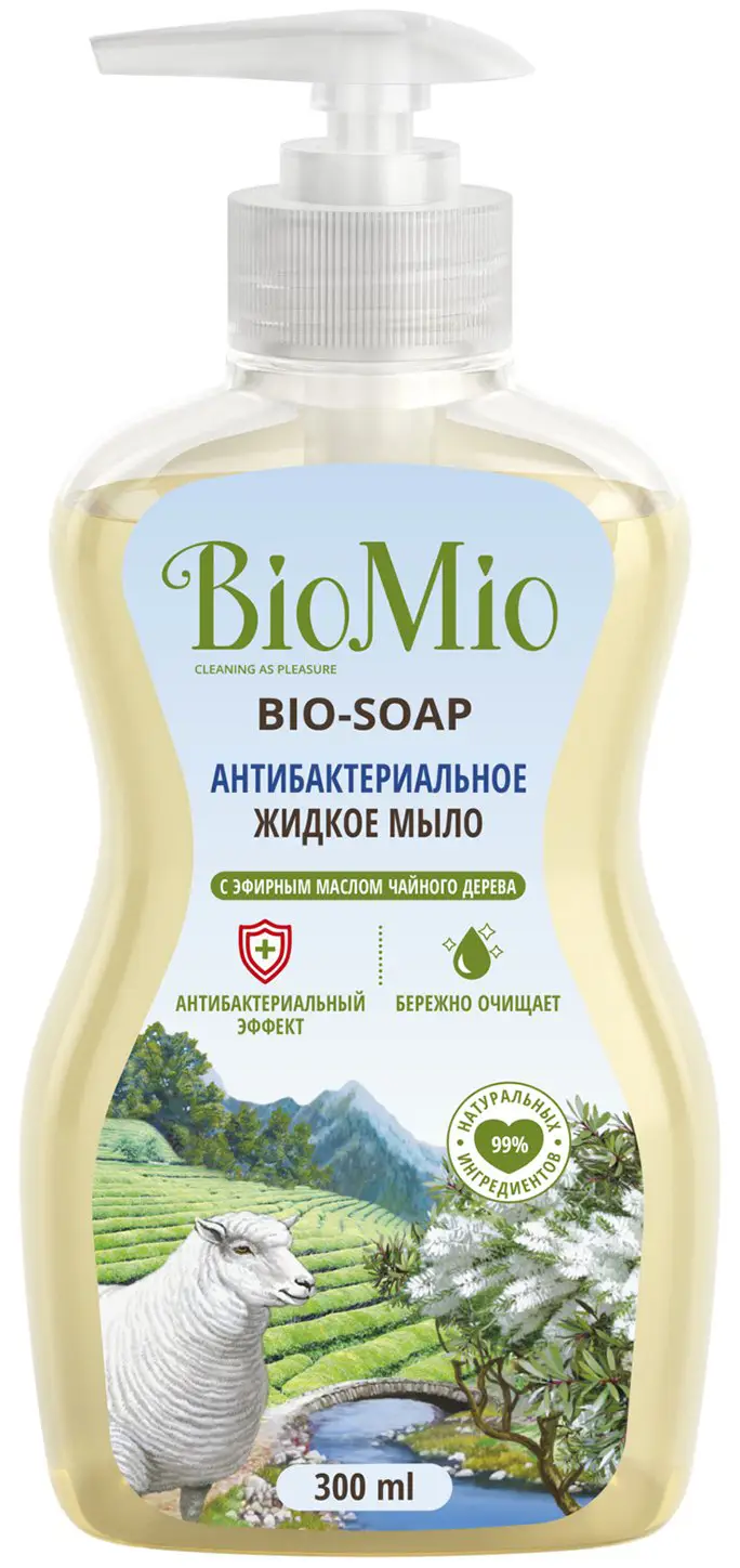 Антибактериальное жидкое мыло с эфирным маслом чайного дерева BioMio Bio-Soap 300 мл