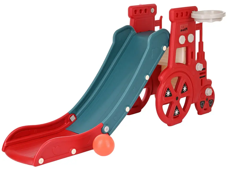 Горка Pituso Ретро с баскетбольным кольцом Red