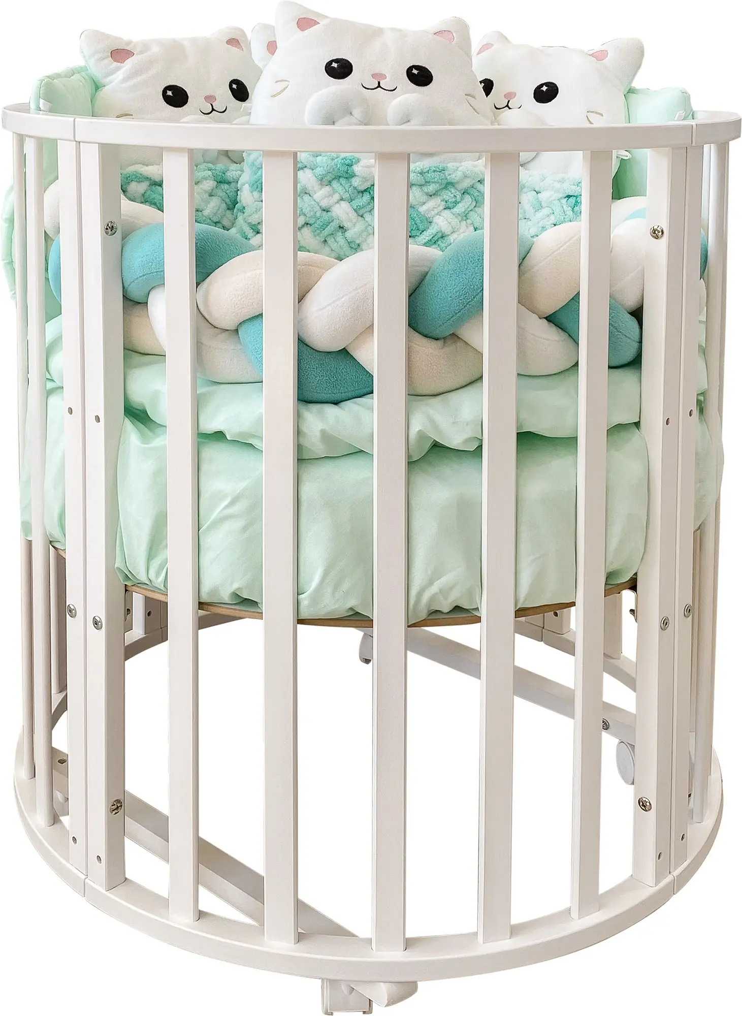 Кроватка Loona Rose с ПВХ накладками, слоновая кость