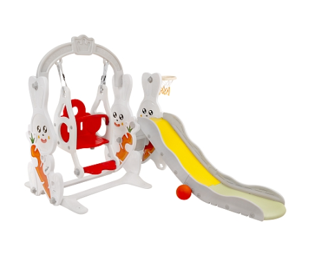 Фотография товара PITUSO Горка-Комплекс Rabbit (горка,качели,баскет.кольцо) White/Белый,174*144*118h