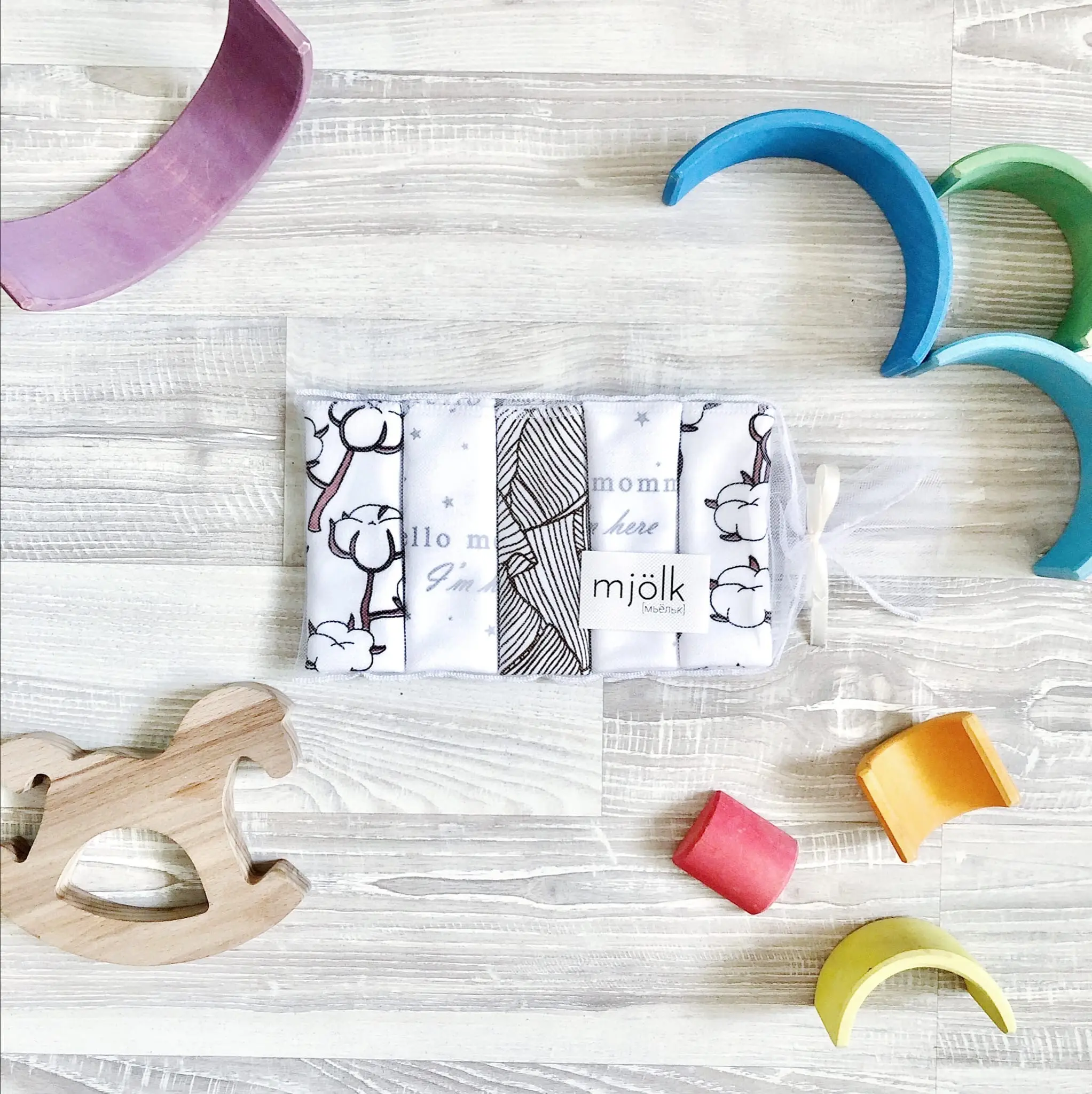 Набор платочков-слюнявчиков Mjolk  Хлопок