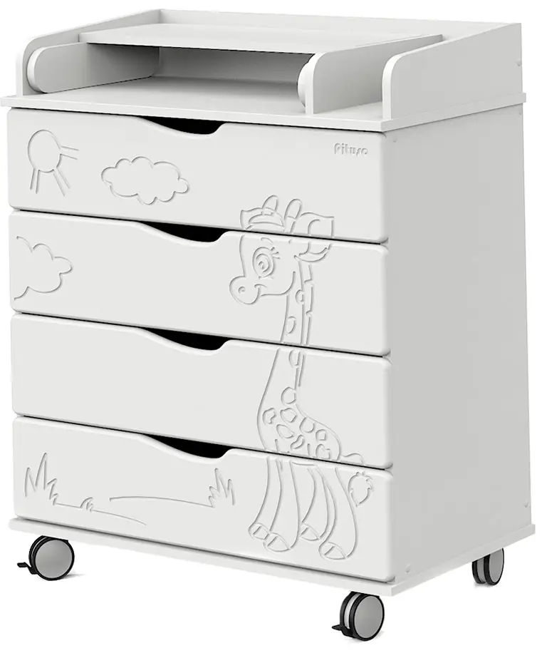 Комод Pituso Жирафик белый