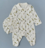 Фотография товара Комбинезон+чалма Little Star Эвкалиптовые веточки, крем (74)