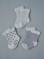 Фотография товара Носочки тонкие Little Star Ассорти звездочки голубой 3 пары в 7-9 см