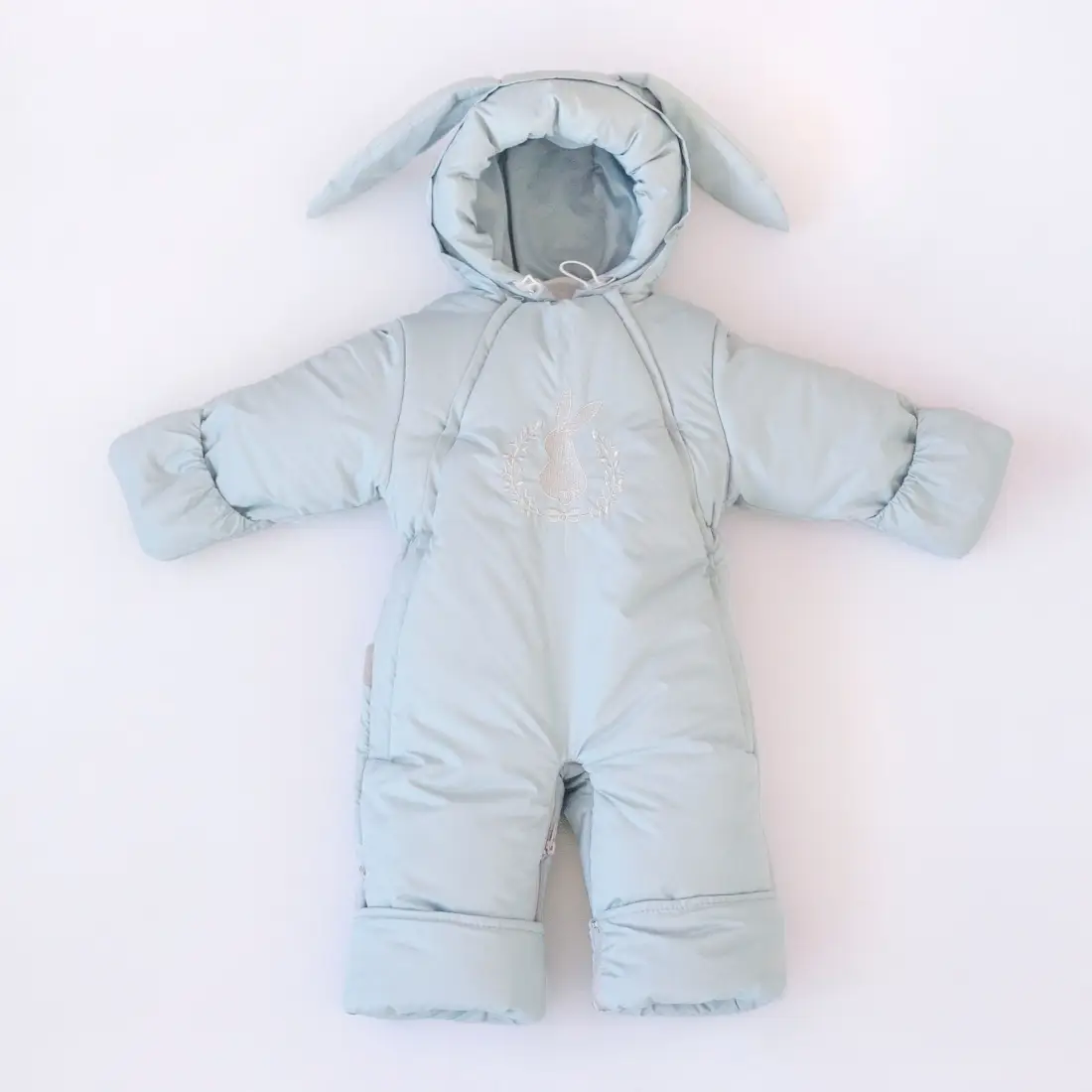 Комбинезон-трансформер KiDi Зайкин-2, с отворотами, 3 сезона, мята 22-24, 68-80 см