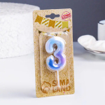 Фотография товара Свеча Страна Карнавалия в торт на шпажке Звездопад цифра 3, 5,5 см